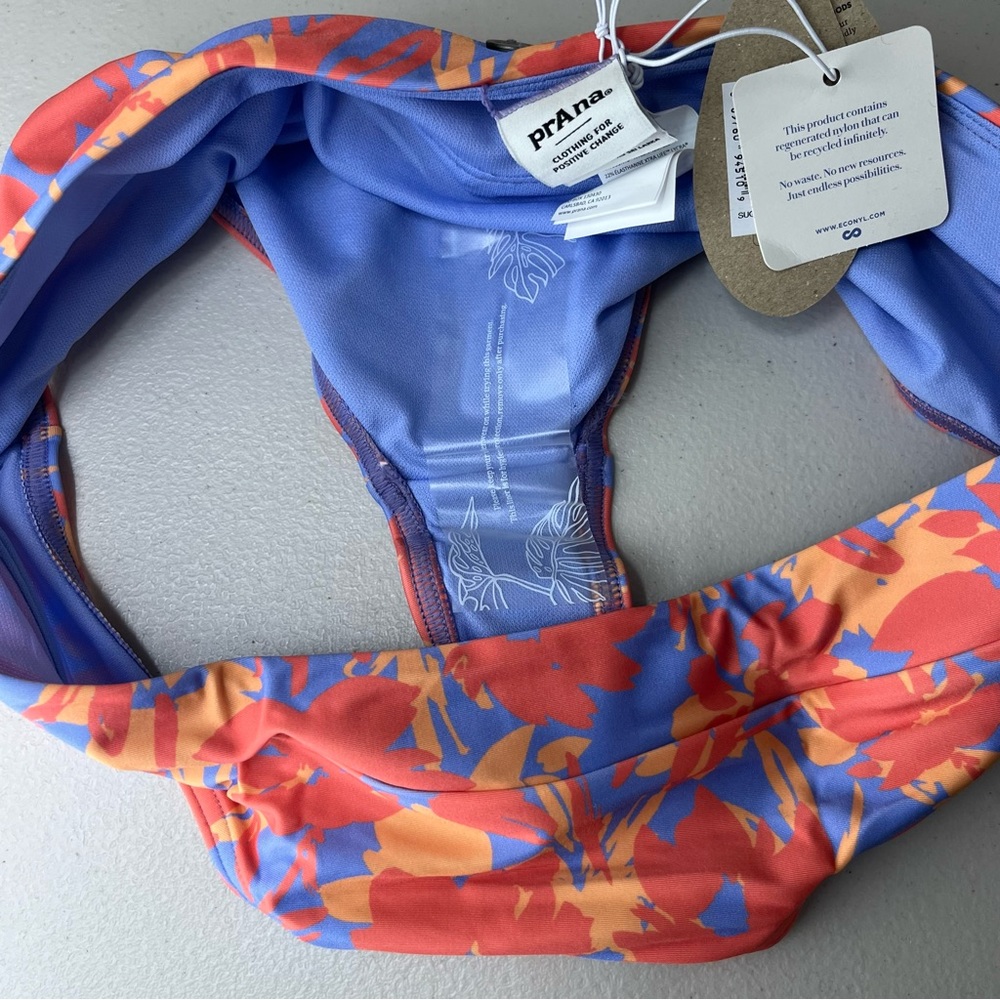 PRANA NWT WOMEN’S PRESOLANA SWIM BOTTOMS MORNING GLORY BLOOM MEDIUM - Picture 8 of 10
